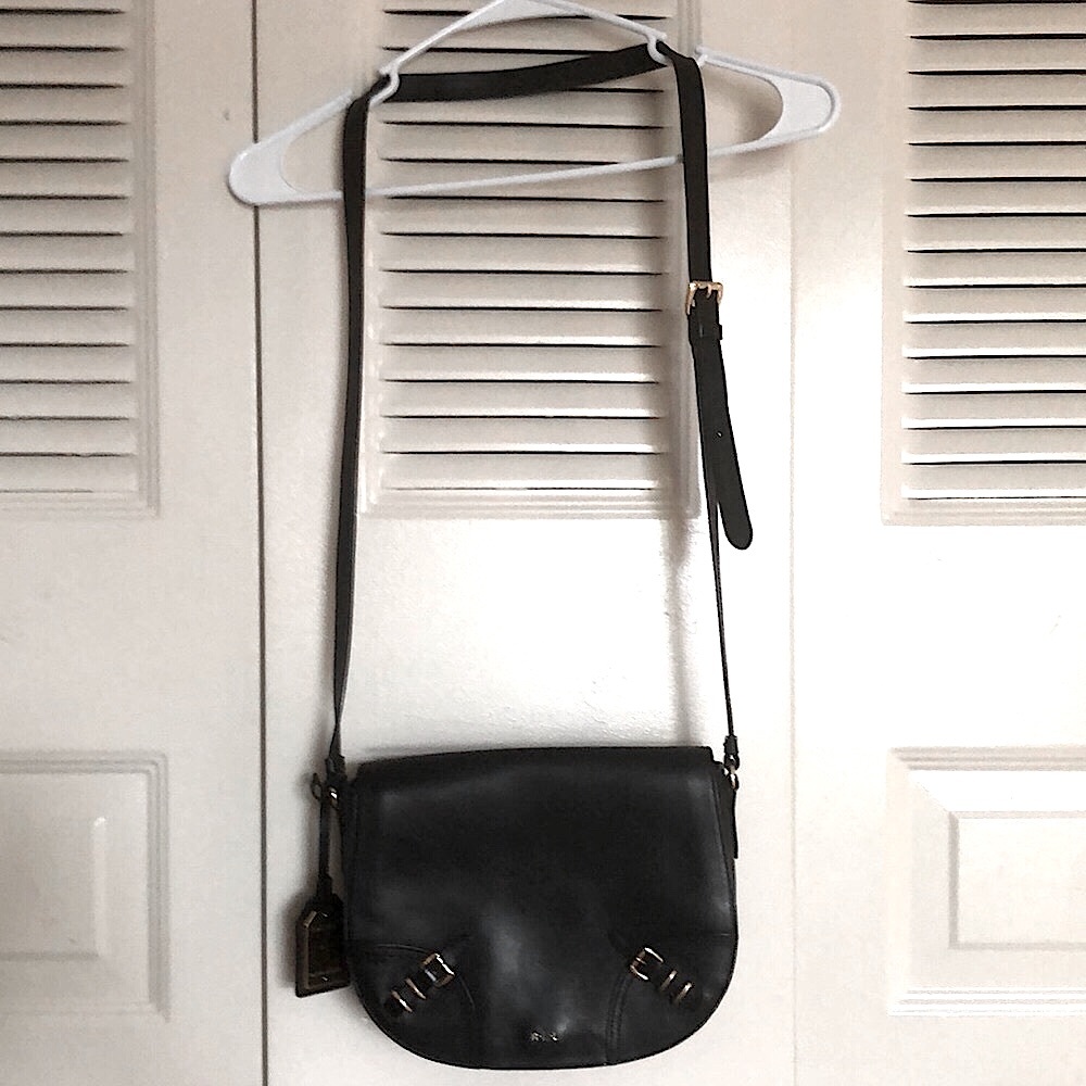 Lauren by Ralph Lauren Saddle/Crossbody Leather Bag